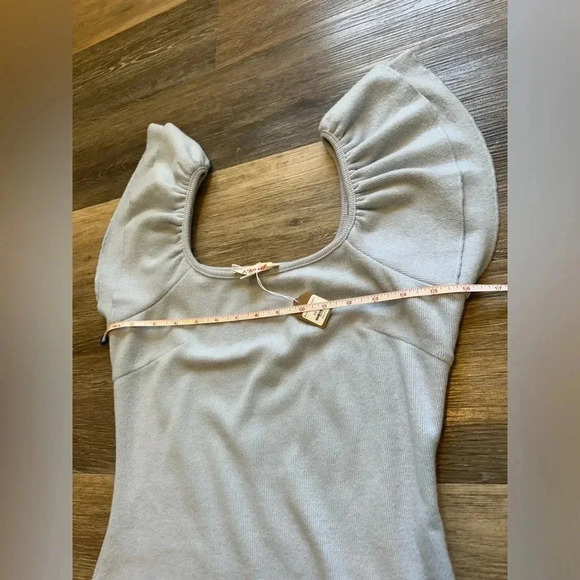 MAZIK Women’s Baby Blue Ruffle Shoulder Sweater Dress Size Small NWT - Picture 7 of 12